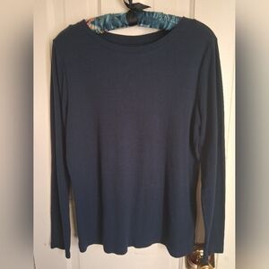 Time and Tru Deep Blue Long Sleeve Tee